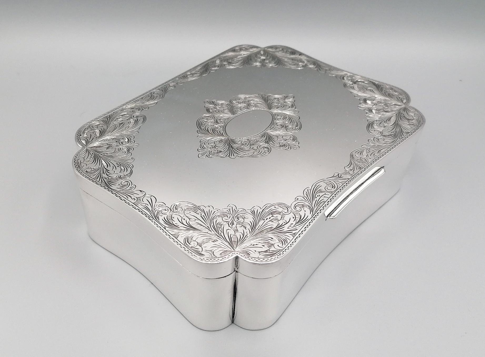 Renaissance 20th Century Italian Sterling Silver Jewelry Box For Sale