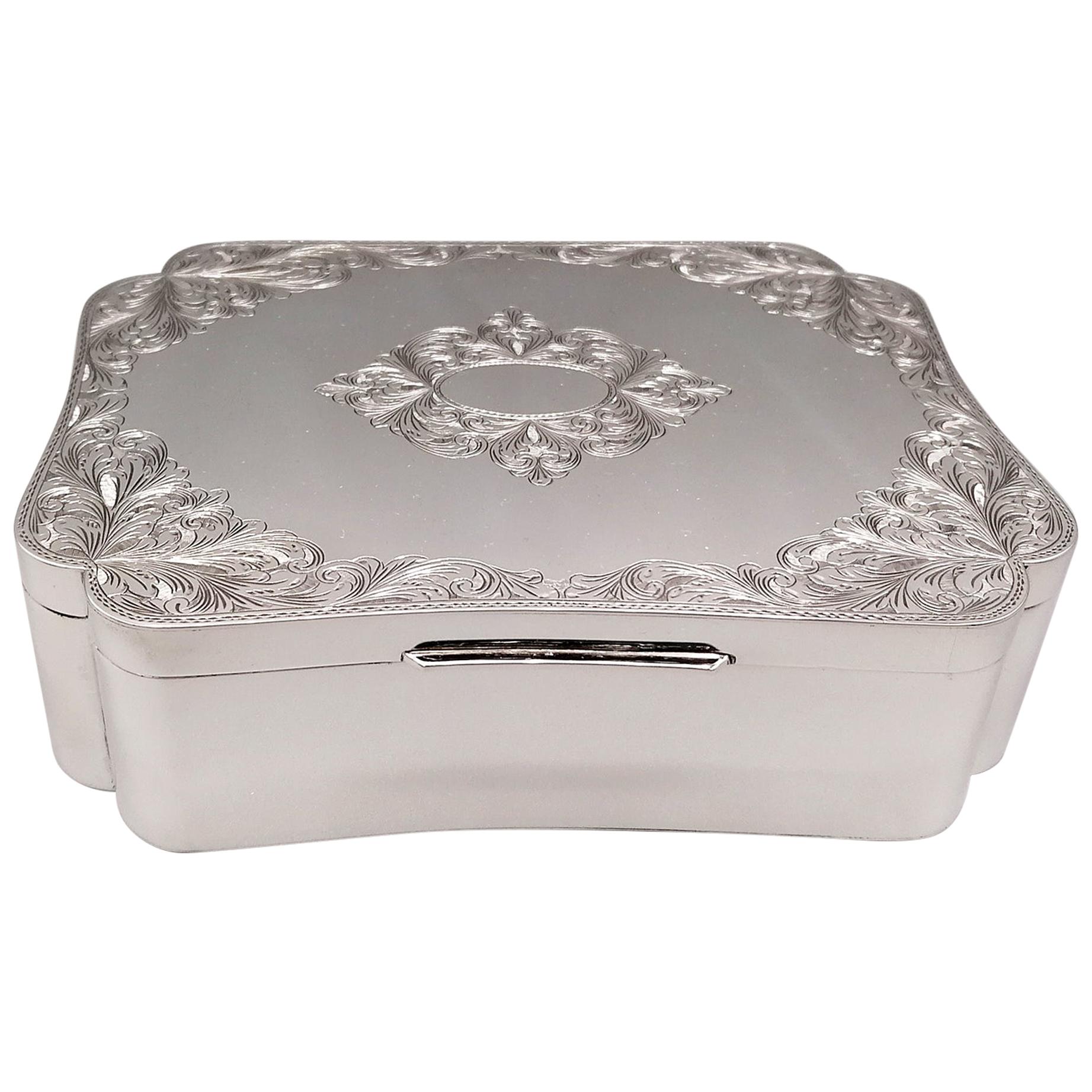 20th Century Italian Sterling Silver Jewelry Box For Sale