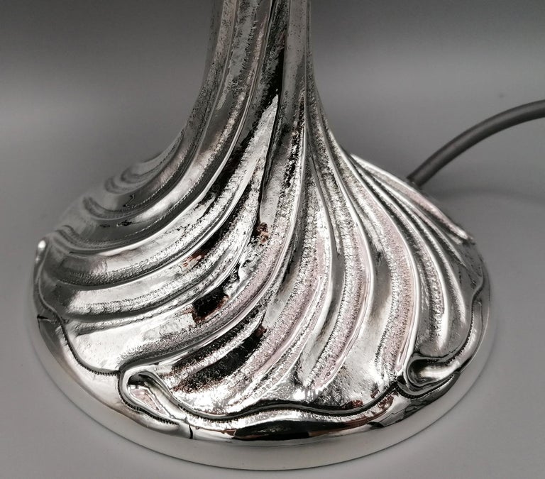 Murrine 20th Century Italian Sterling Silver Lamp with Muramo 