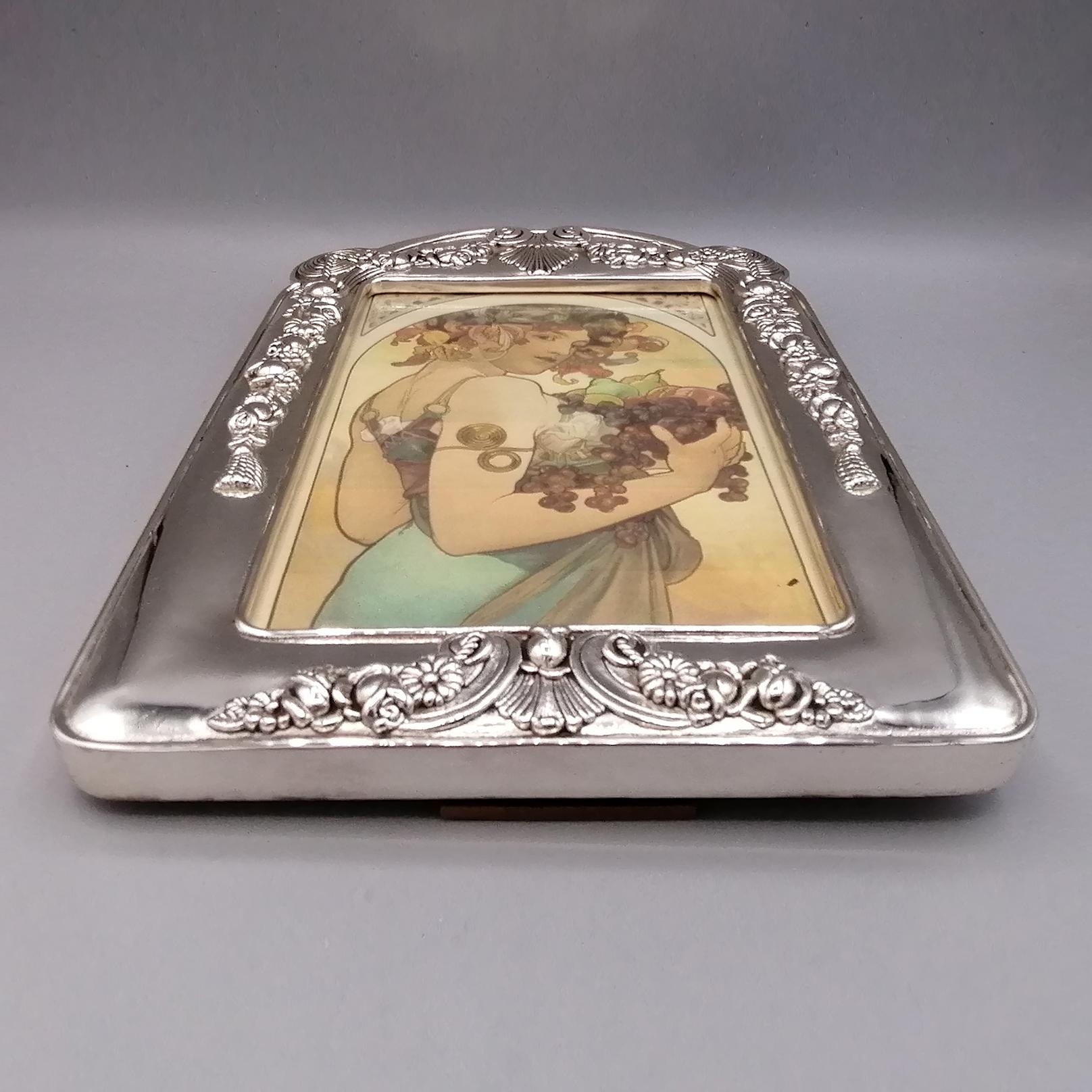 20th Century Italian Sterling Silver Liberty Art Nouveau Lost Wax Casting Frame For Sale 7
