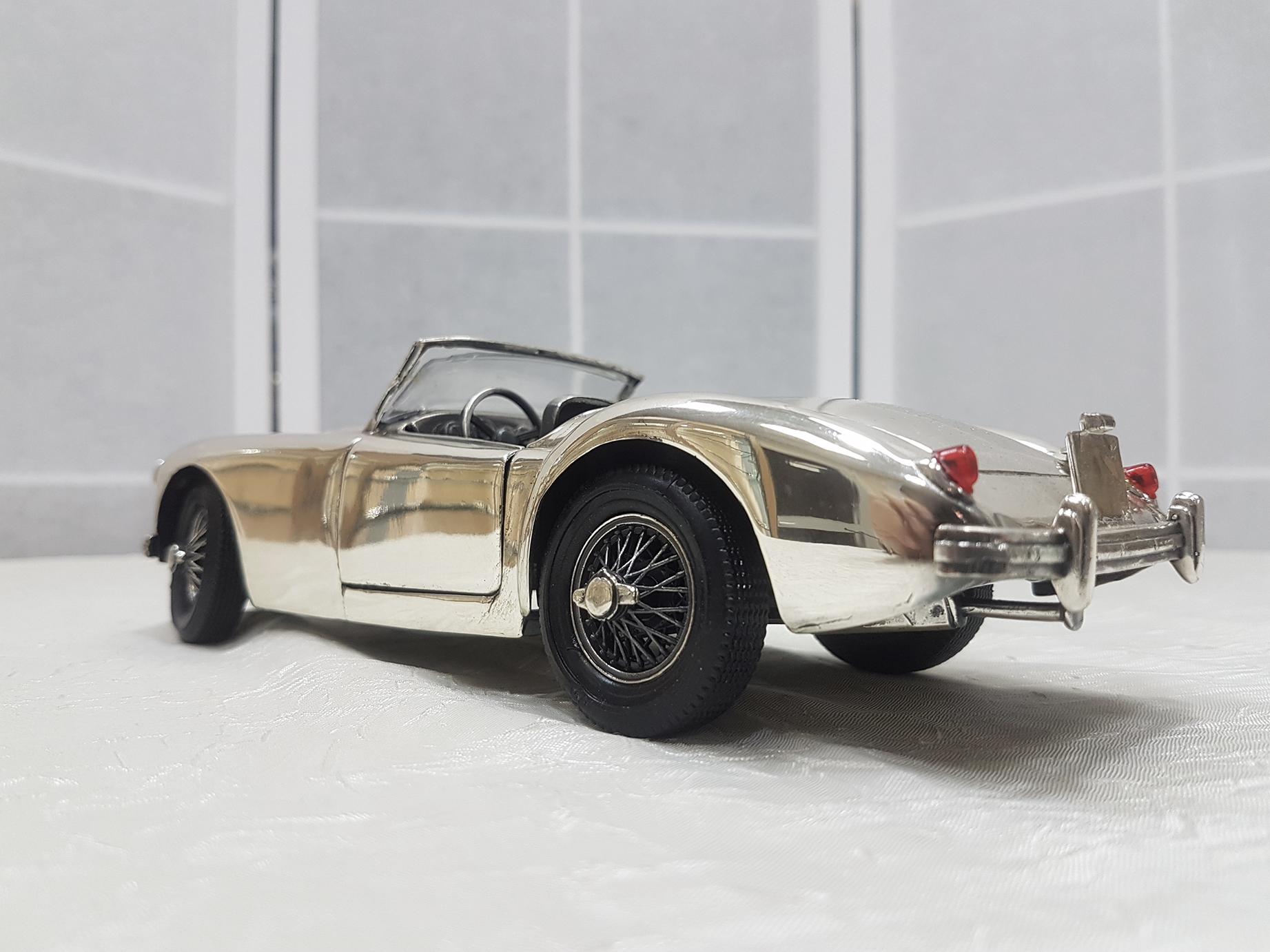 20th Century Italian Sterling Silver MG Twin Cam Car 7