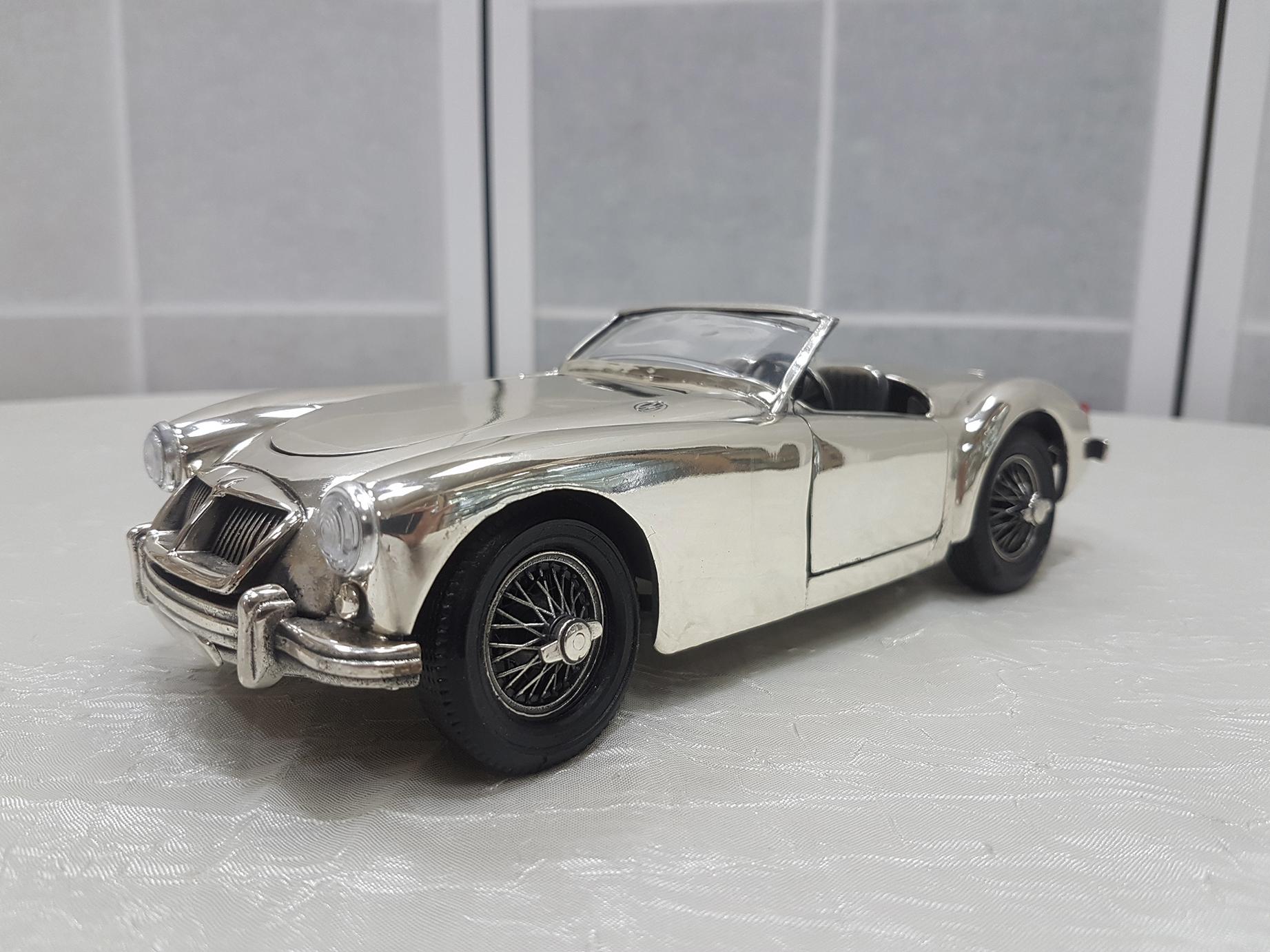 20th Century Italian Sterling Silver MG Twin Cam Car 8