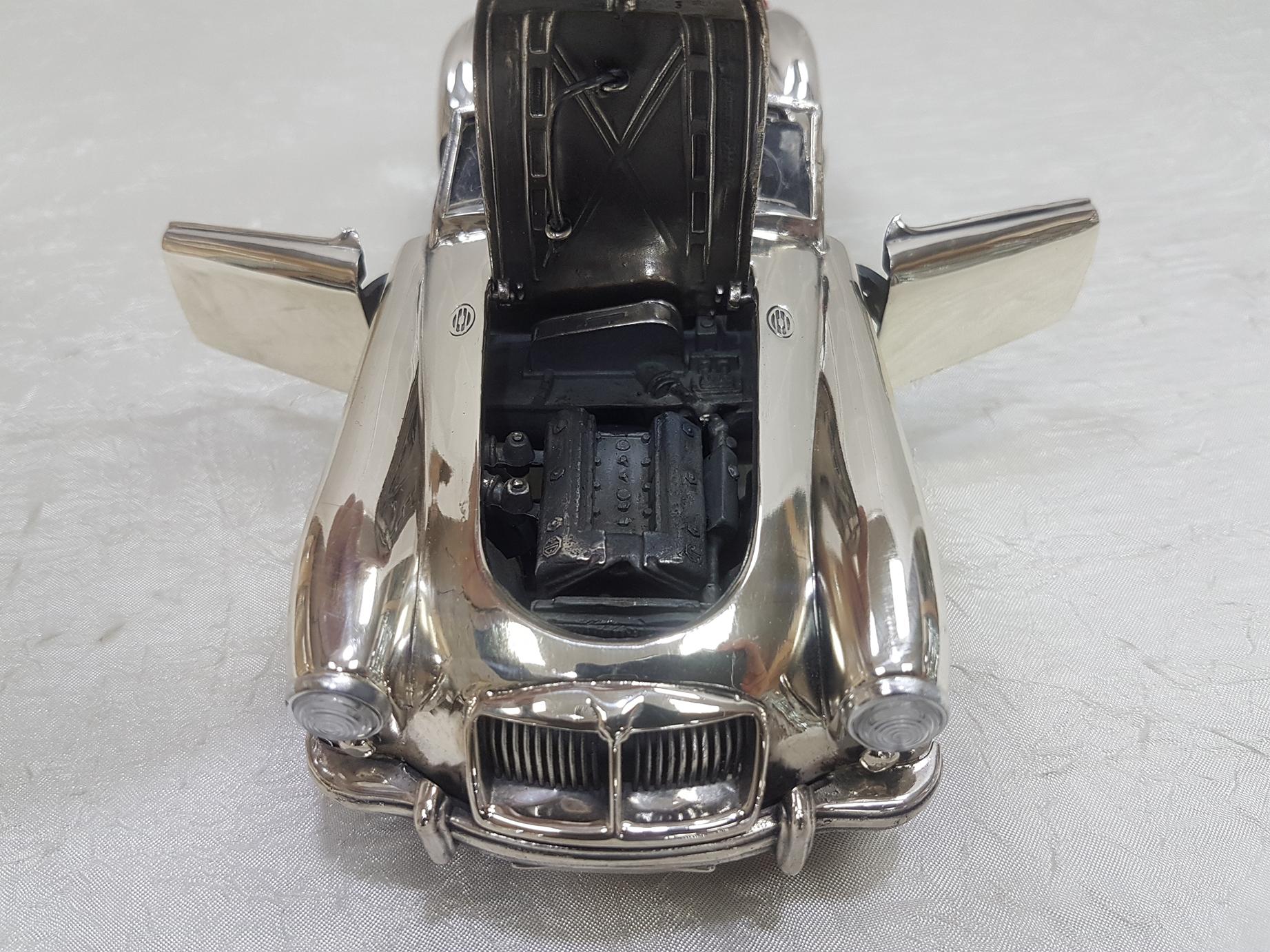 Late 20th Century 20th Century Italian Sterling Silver MG Twin Cam Car