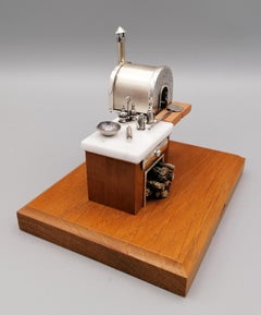 Mini-crémaillère italienne du 20ème siècle en argent sterling représentant un chef-d'œuvre de pizza