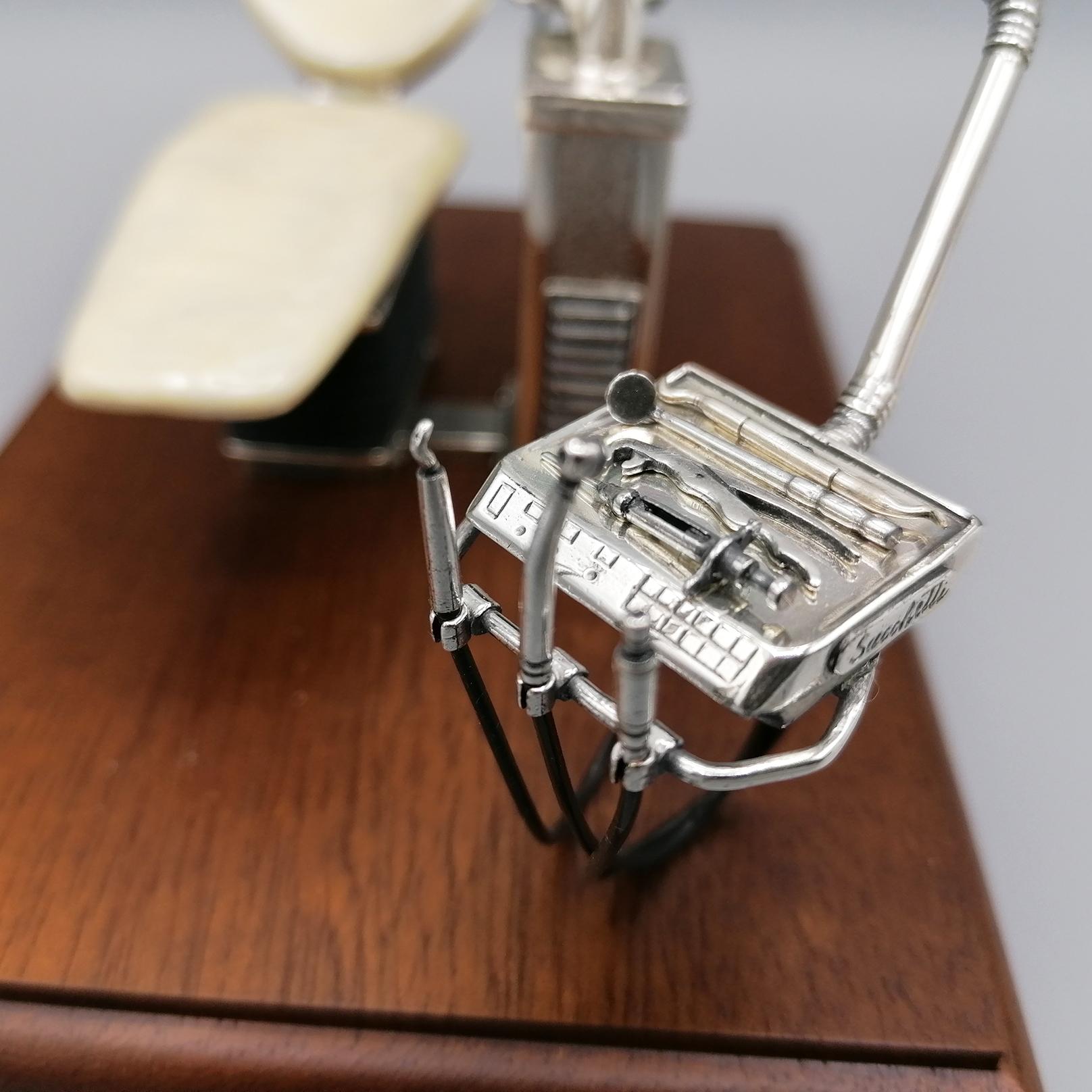 20th Century Italian Sterling Silver Miniature of a Dentist's Workstation 5