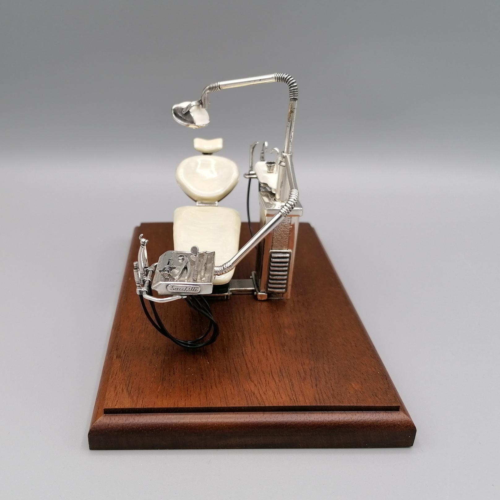 20th Century Italian Sterling Silver Miniature of a Dentist's Workstation 7