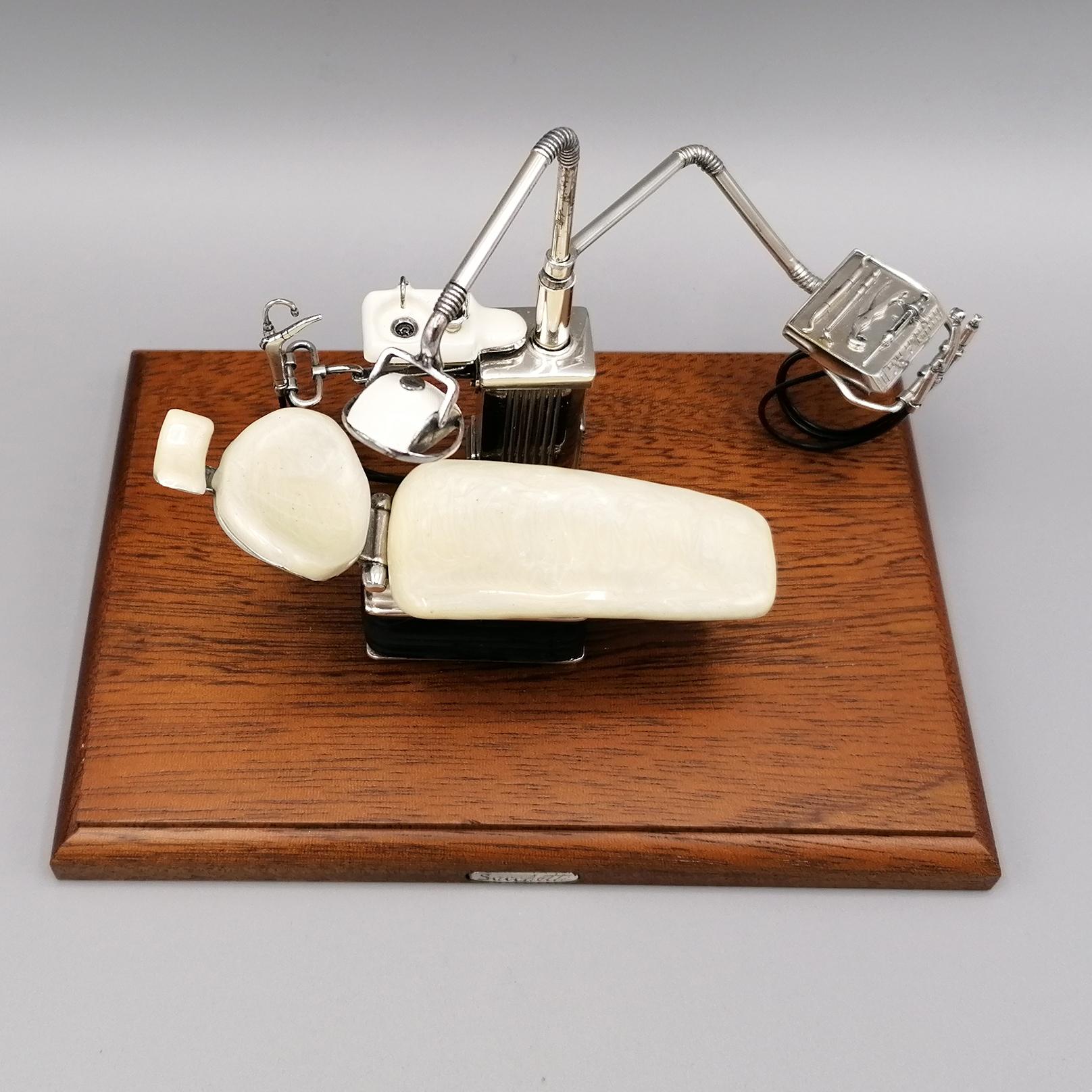 Other 20th Century Italian Sterling Silver Miniature of a Dentist's Workstation