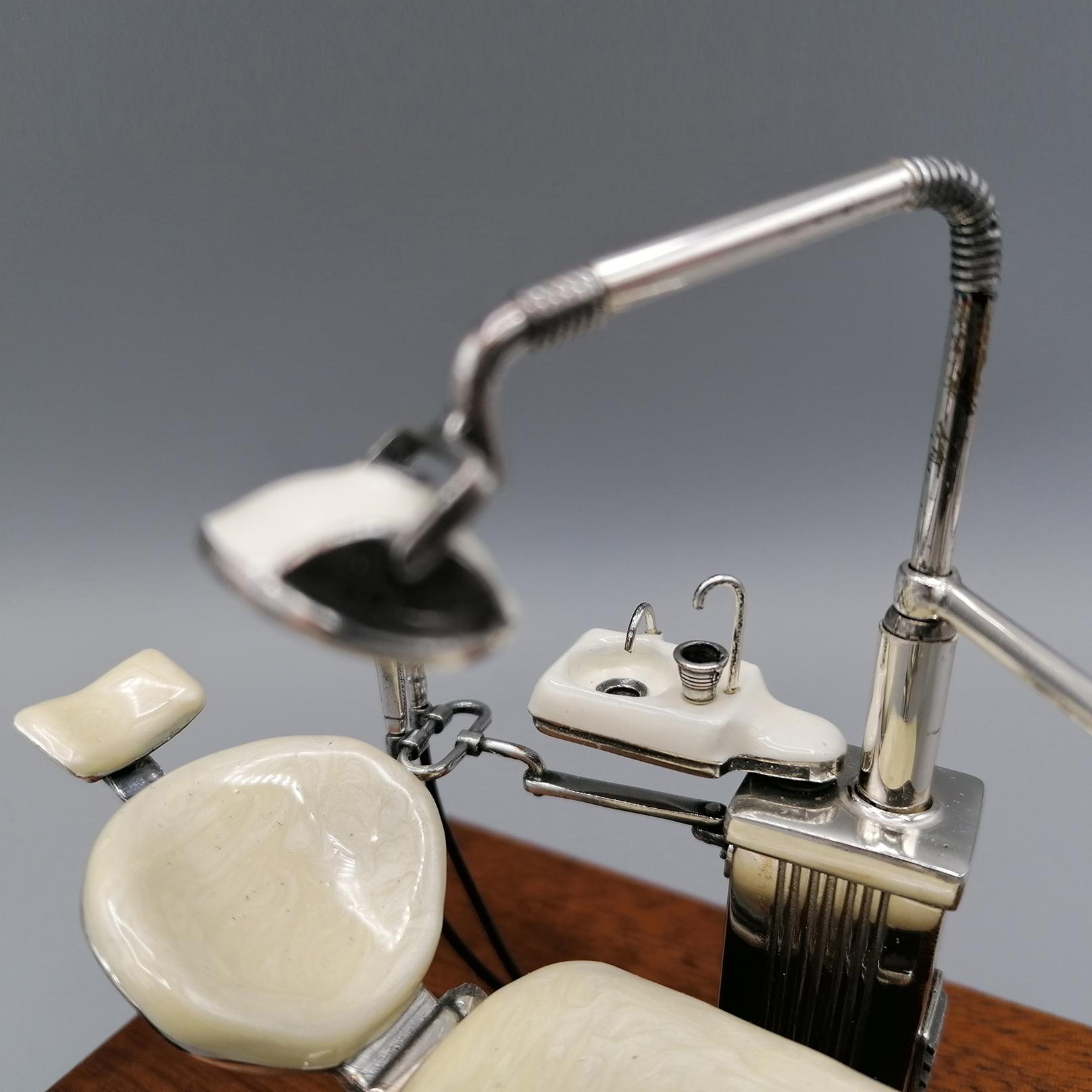 20th Century Italian Sterling Silver Miniature of a Dentist's Workstation 1