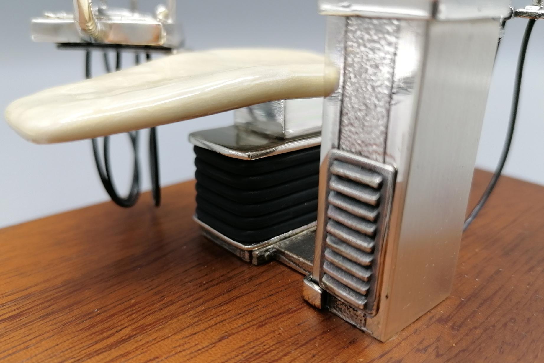20th Century Italian Sterling Silver Miniature of a Dentist's Workstation 4