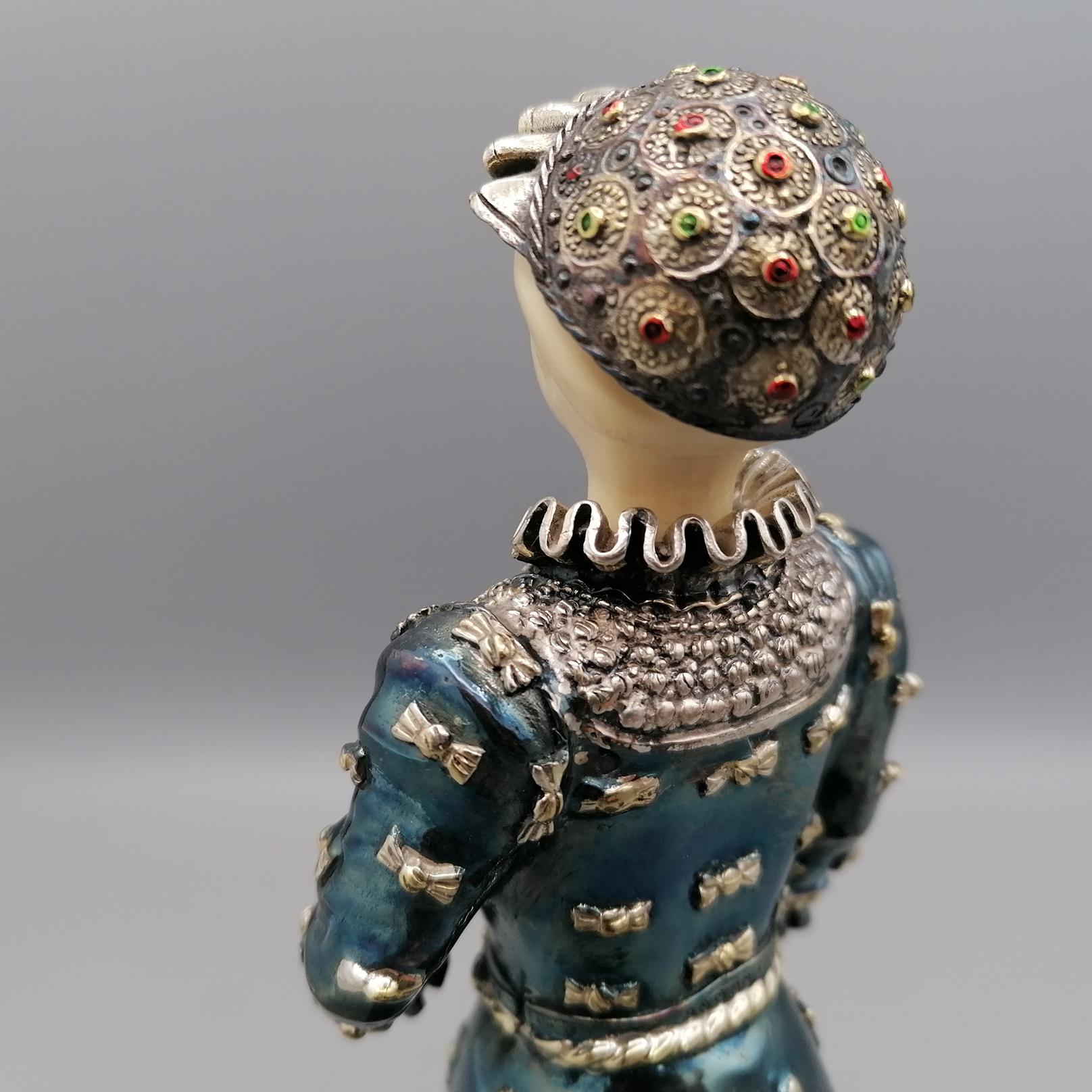 miniatura de plata de ley italiana del siglo XX de la 