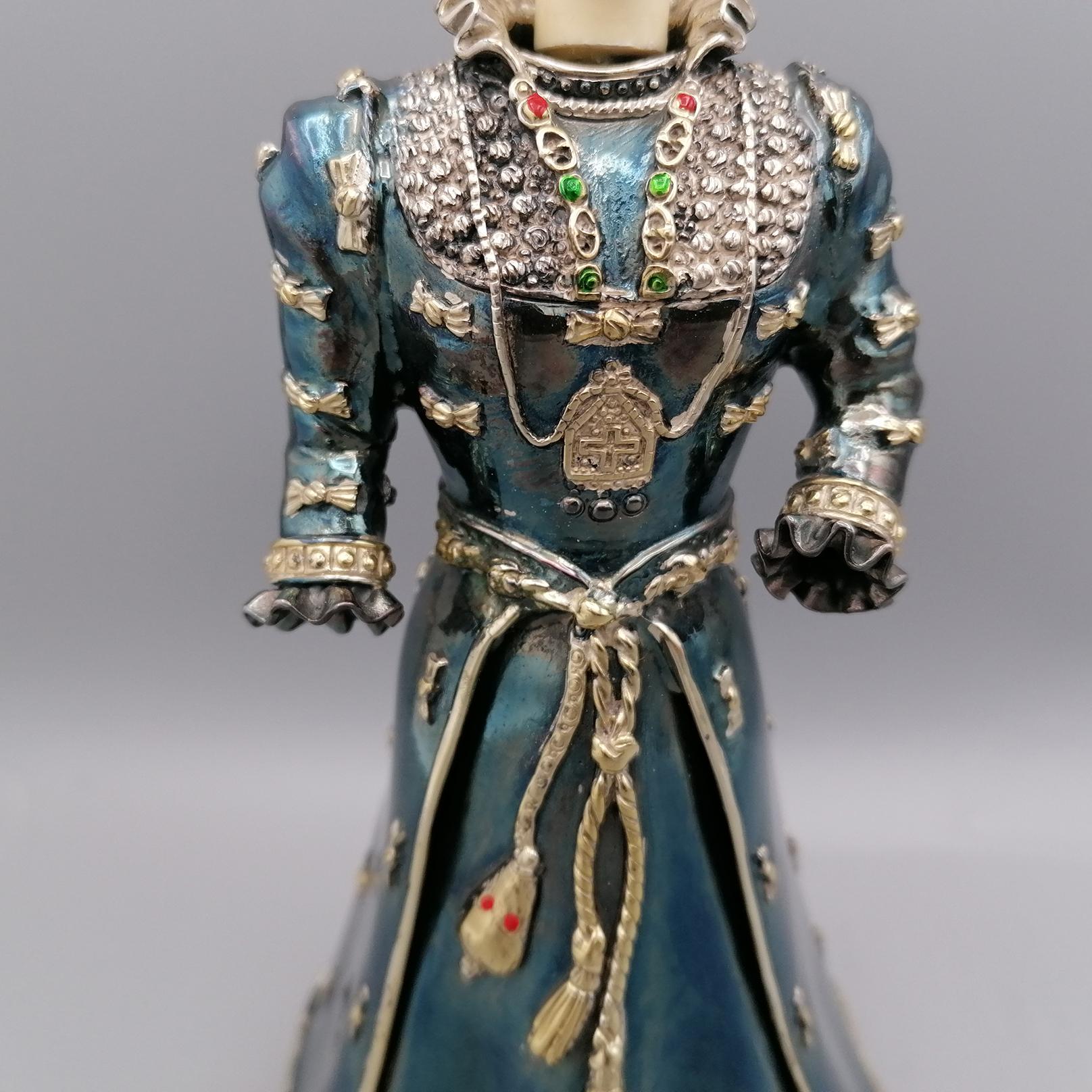 miniatura de plata de ley italiana del siglo XX de la 