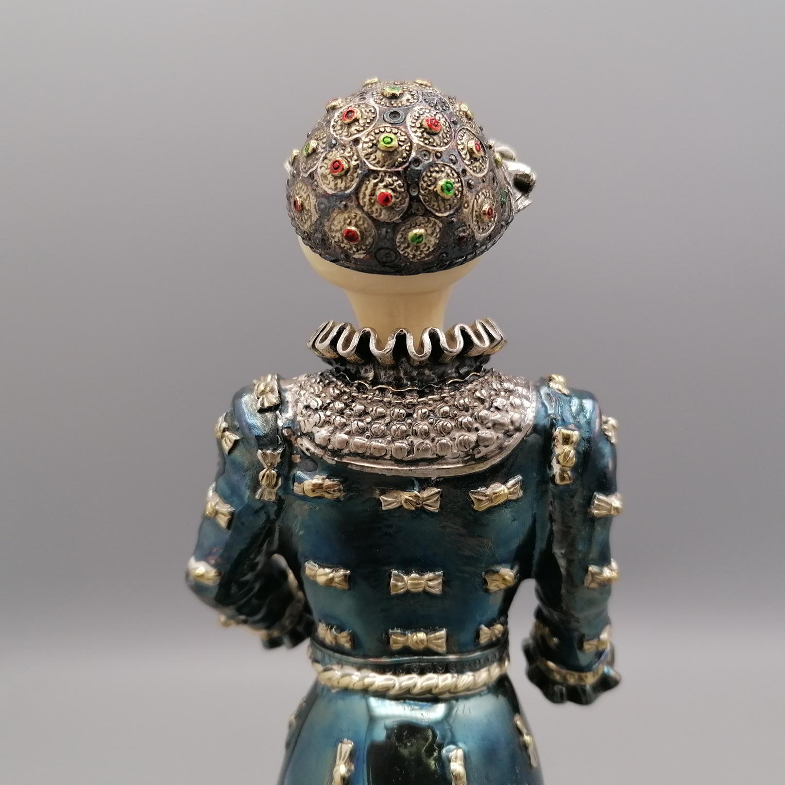 miniatura de plata de ley italiana del siglo XX de la 