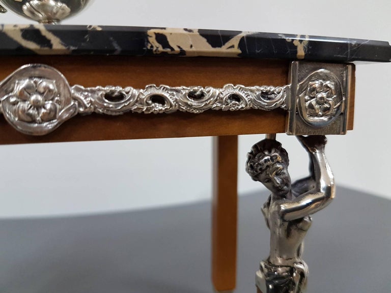 20th Century Italian Sterling Silver Miniature Tables In Good Condition For Sale In VALENZA, IT