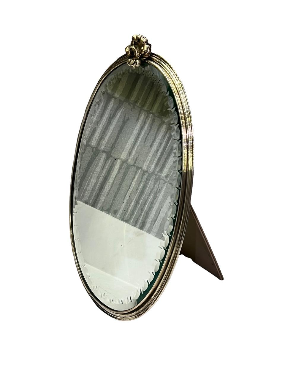 Mario Buccellati 20th Century Italian Sterling Silver Oval Mirror For Sale 6