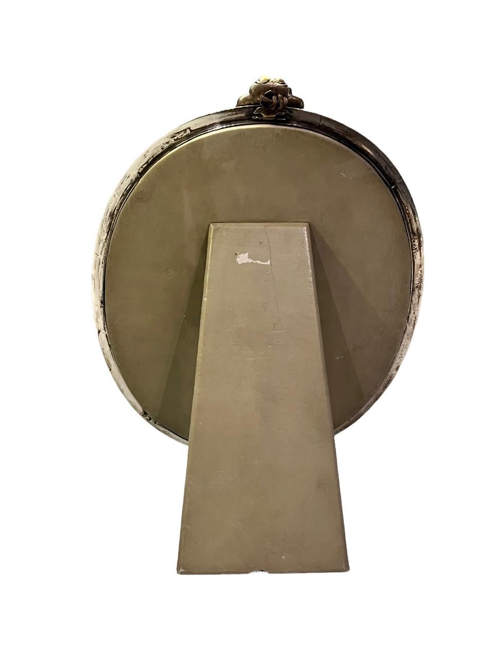 Mario Buccellati 20th Century Italian Sterling Silver Oval Mirror For Sale 7