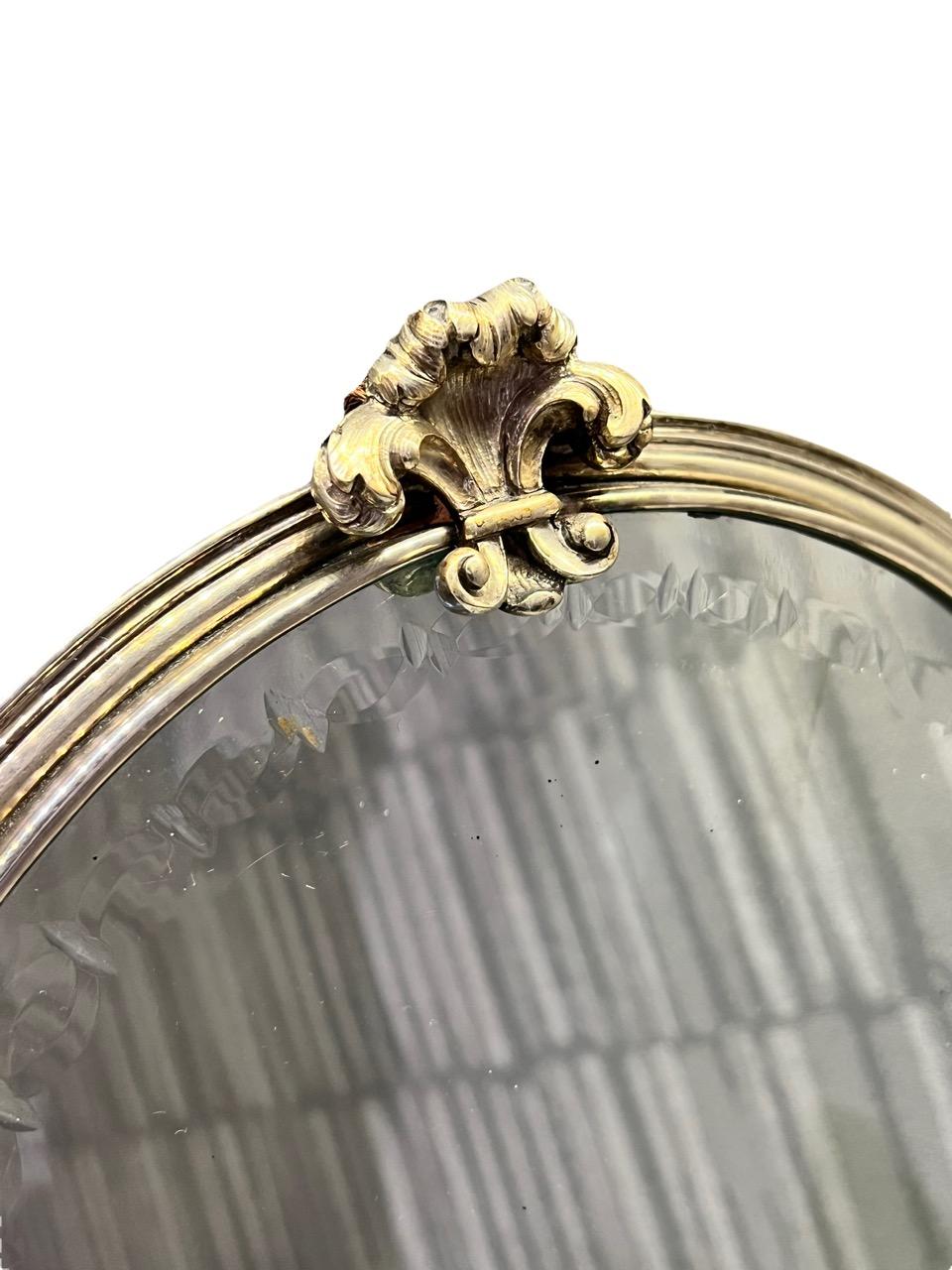 Mario Buccellati Specchio ovale in argento 925 del XX secolo in vendita 9