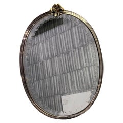 Miroir ovale italien de Mario Buccellati en argent sterling du 20ème siècle