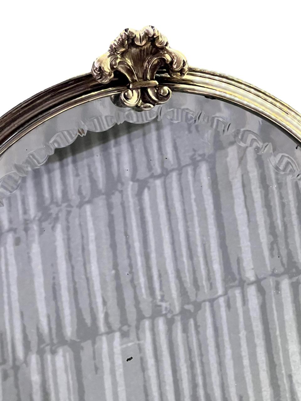 Miroir ovale italien de Mario Buccellati en argent sterling du 20ème siècle en vente 4