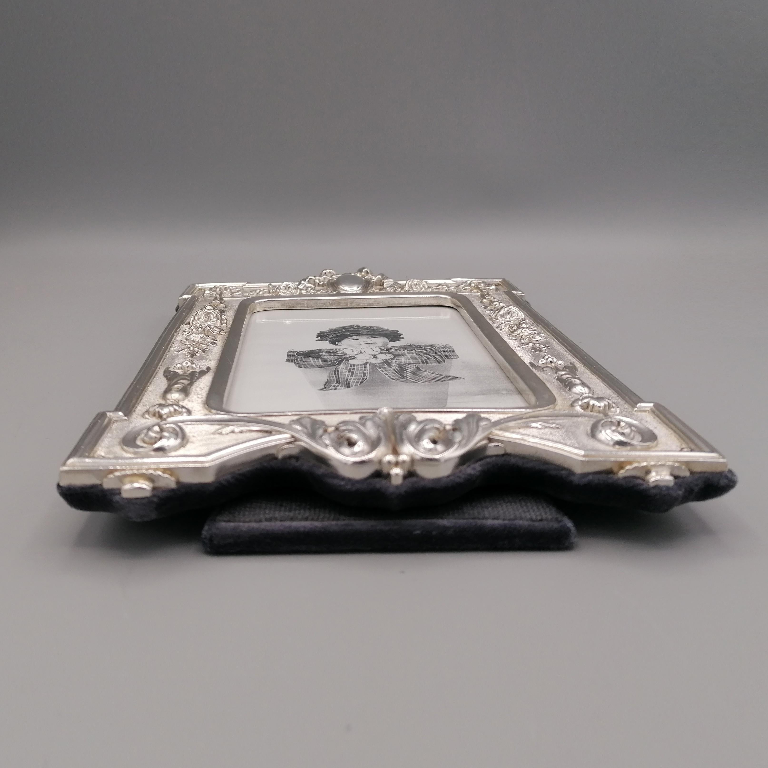20th Century Italian Sterling Silver Picture Frame For Sale 4