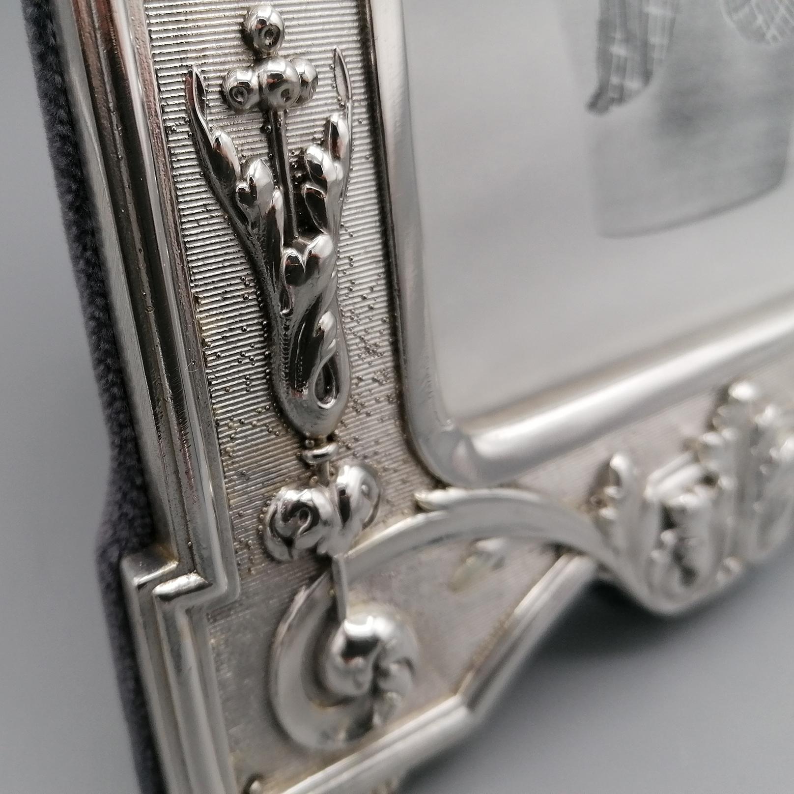 20th Century Italian Sterling Silver Picture Frame For Sale 9