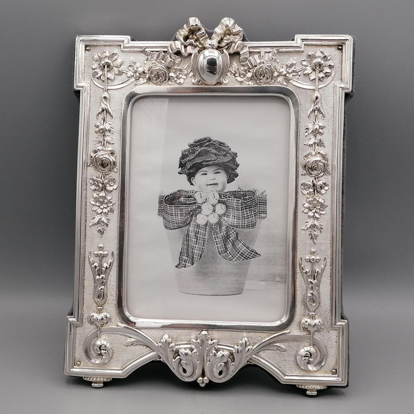 Hand-Crafted 20th Century Italian Sterling Silver Picture Frame For Sale