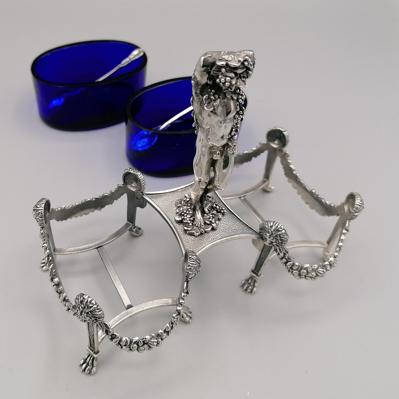 20th Century Italian Sterling Silver Salt Cellars For Sale 6