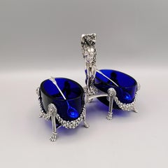 Salières italiennes en argent massif du 20e siècle