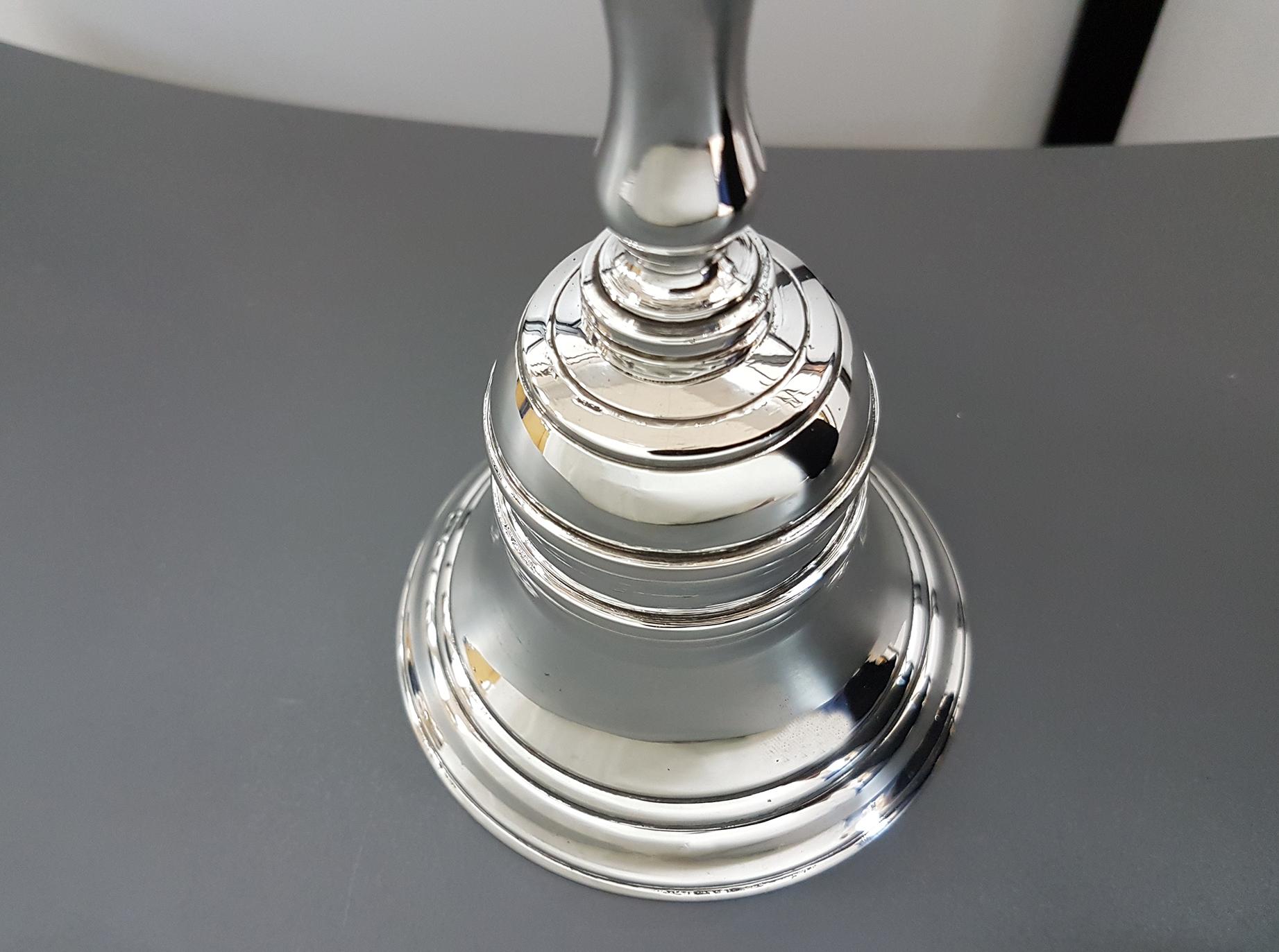 Hand-Crafted 20th Century Italian Sterling Silver Table Bell