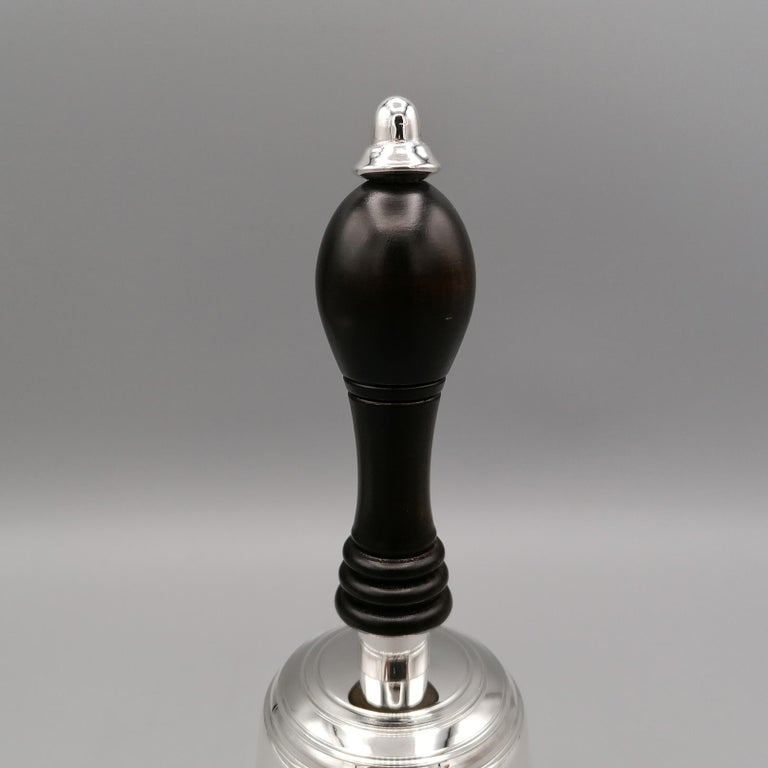 Hand-Crafted 20th Century Italian Sterling Silver Table Bell For Sale
