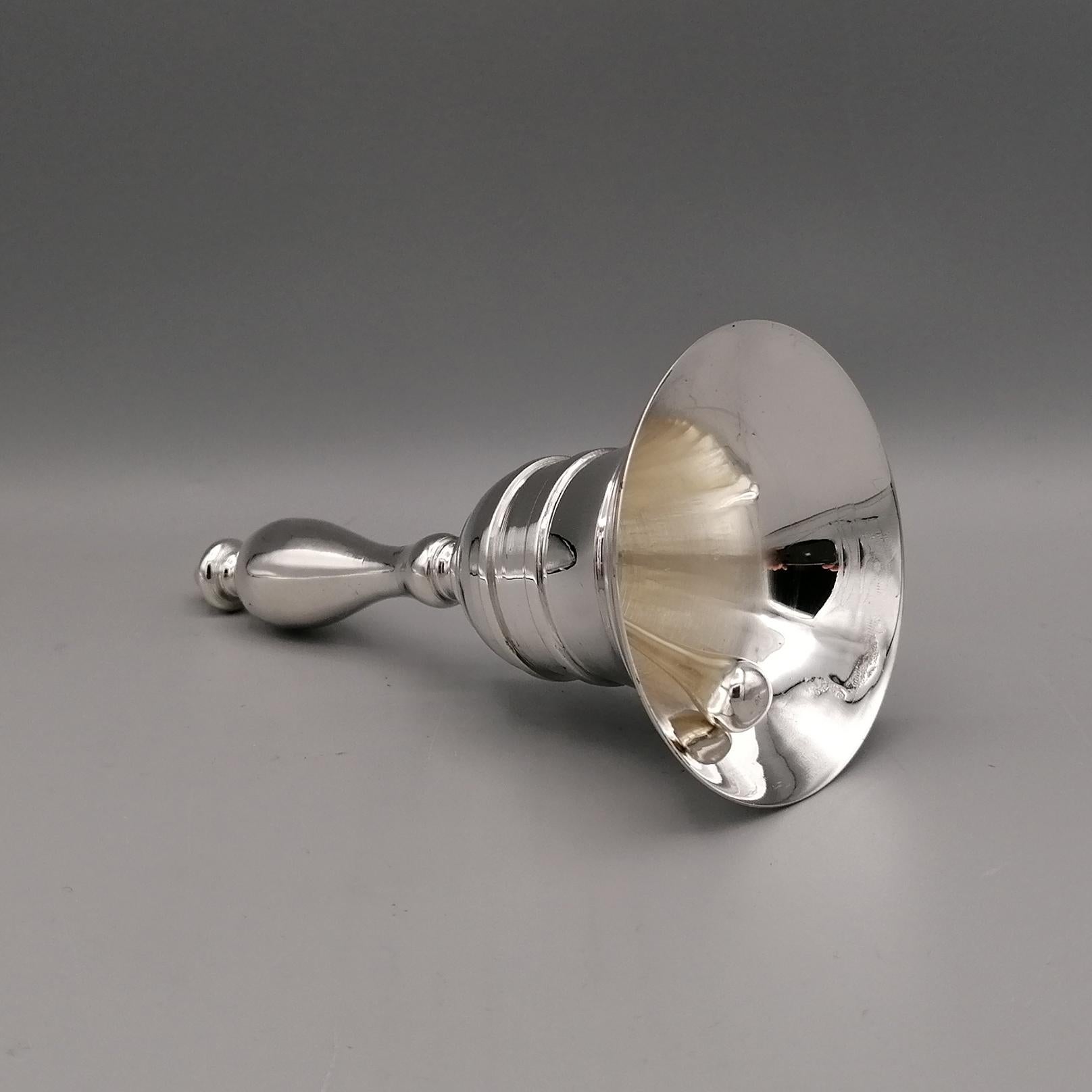 Cast 20th Century Italian Sterling Silver Table Bell