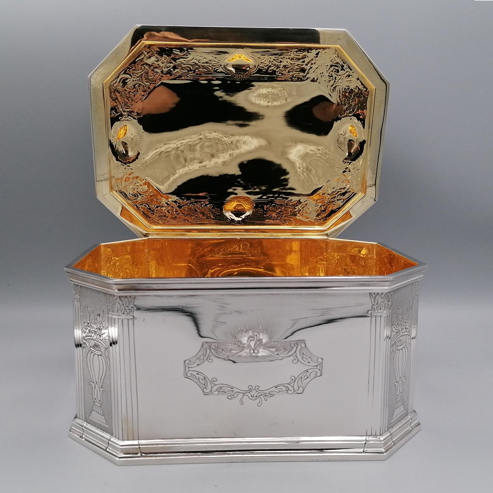 Caja de mesa italiana de plata de ley del siglo XX en venta 2