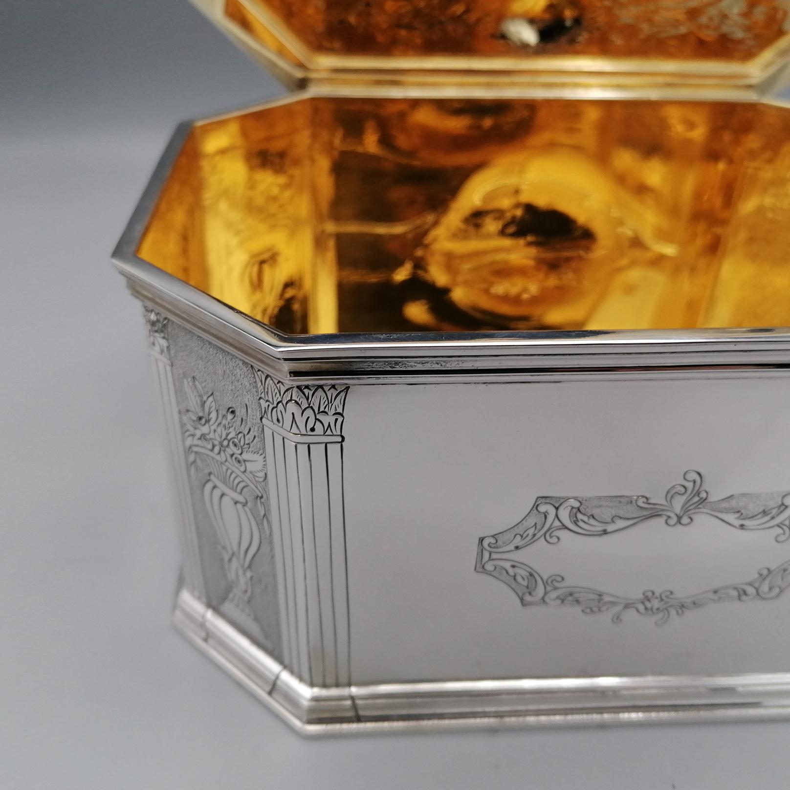 20th Century Italian Sterling Silver Table Box For Sale 6