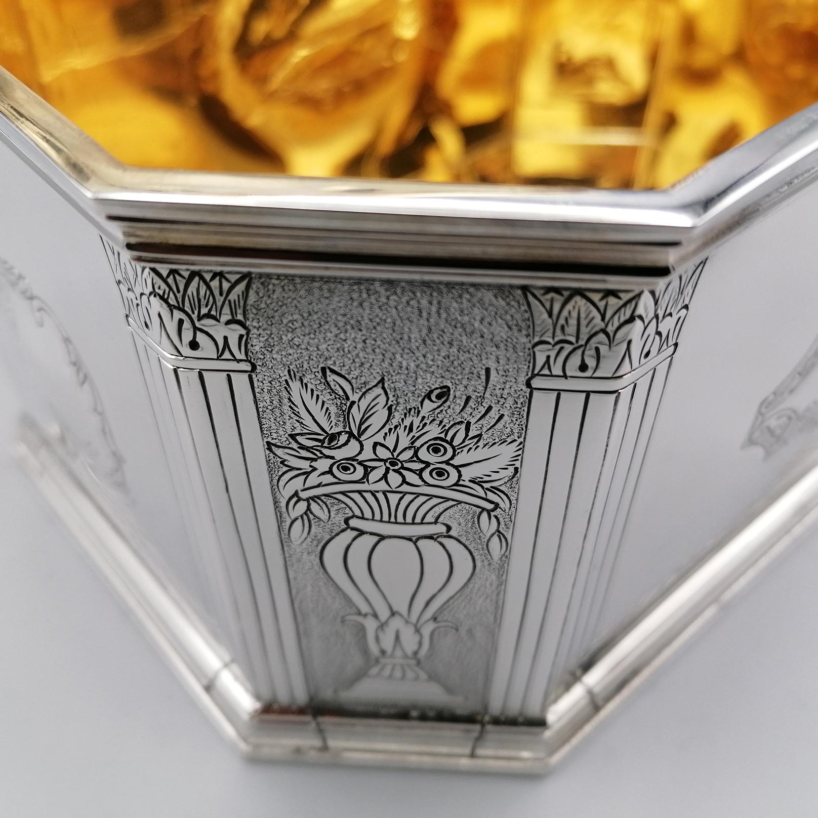 20th Century Italian Sterling Silver Table Box For Sale 8