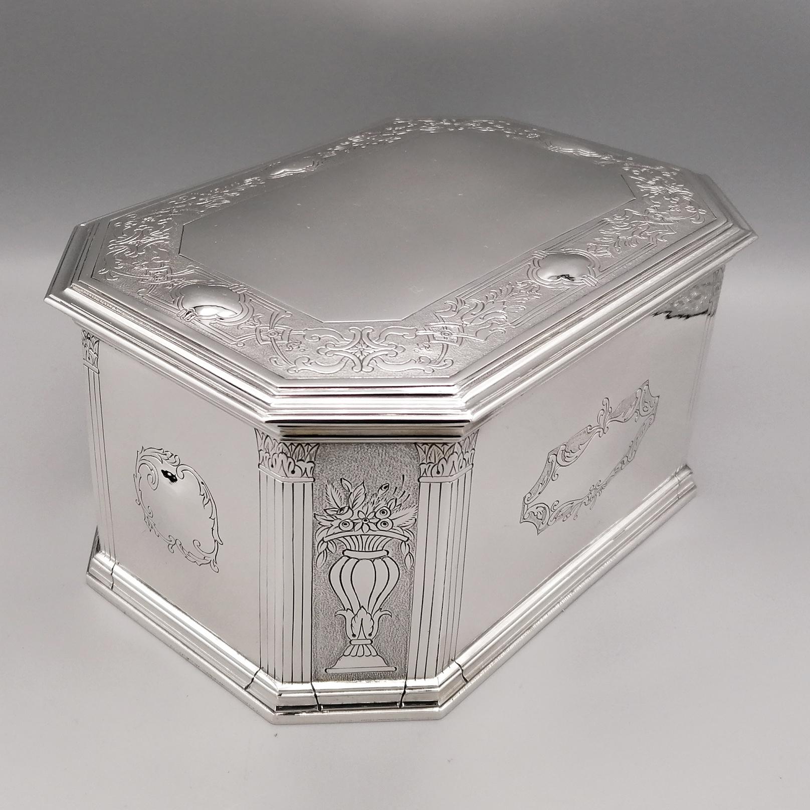 Gilt 20th Century Italian Sterling Silver Table Box For Sale