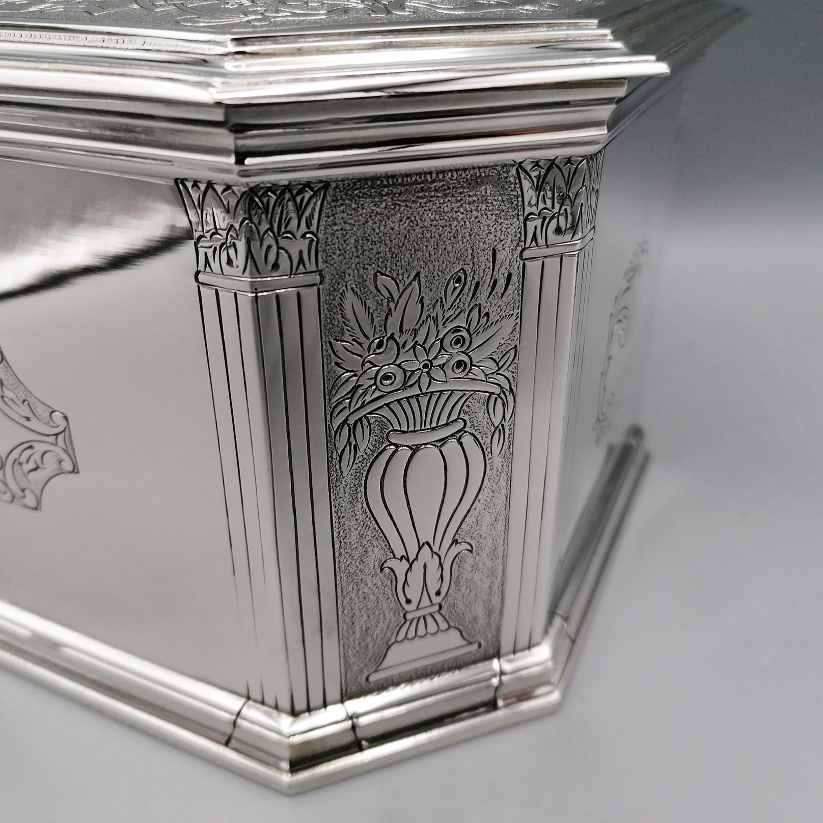 Late 20th Century 20th Century Italian Sterling Silver Table Box For Sale