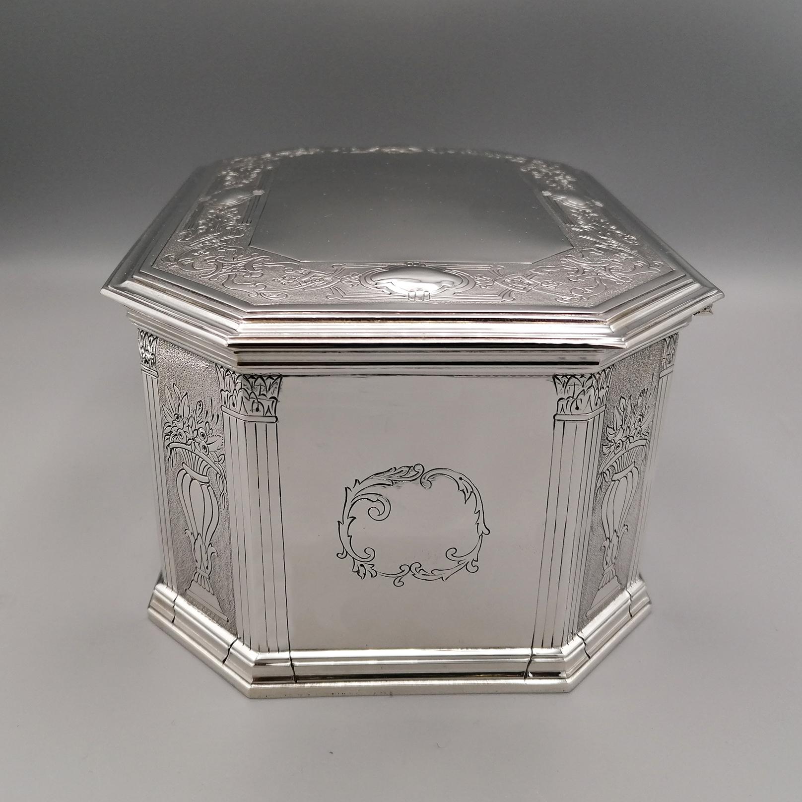 20th Century Italian Sterling Silver Table Box For Sale 1