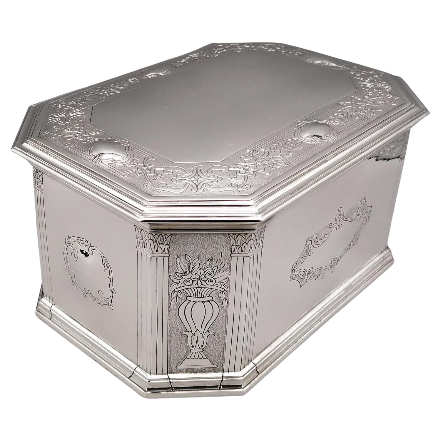 20th Century Italian Sterling Silver Table Box For Sale