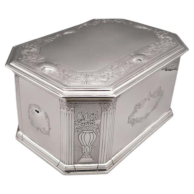 Vietnamese Silvered Metal Table Box For Sale at 1stDibs