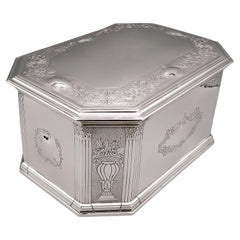 Retro 20th Century Italian Sterling Silver Table Box