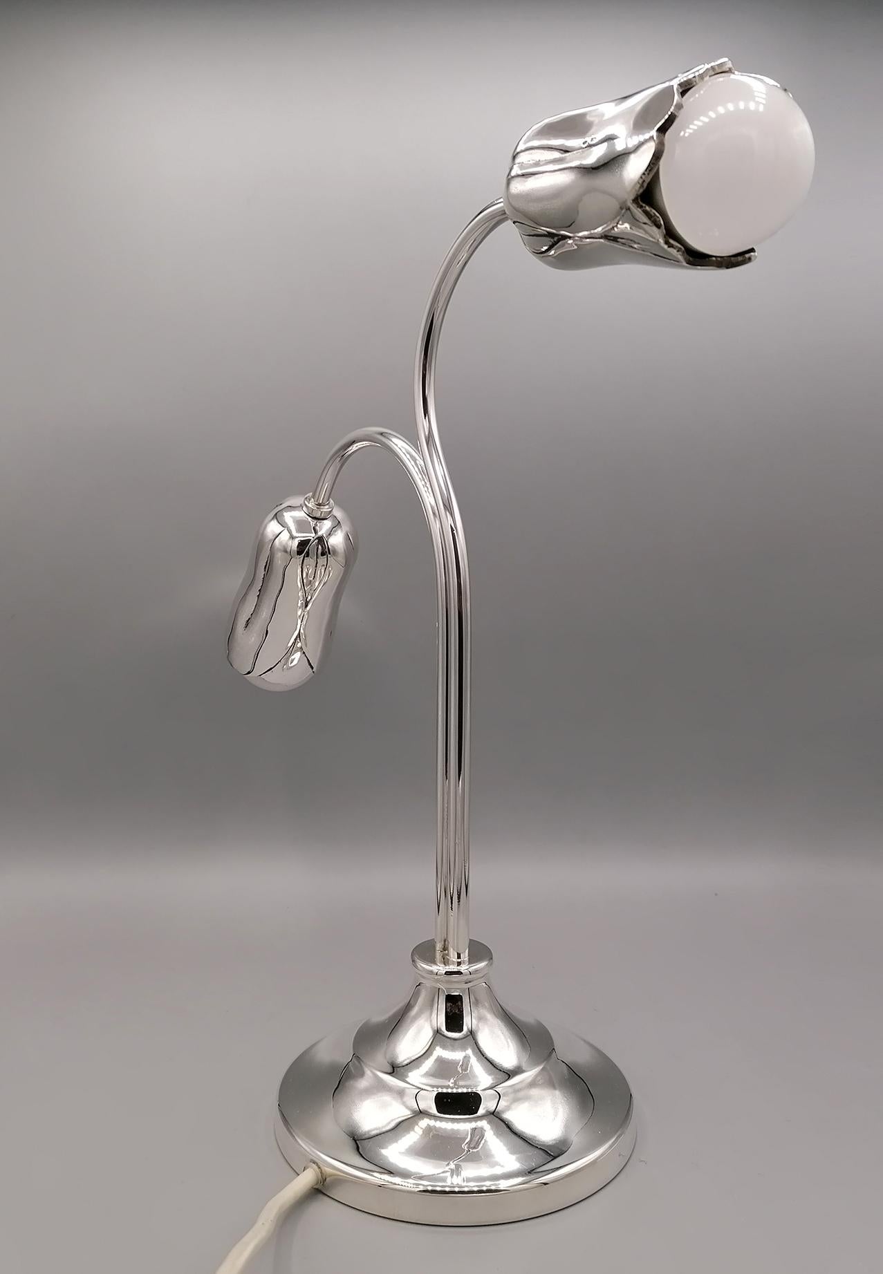 20th Century Italian Sterling Silver Table Lamp For Sale 1