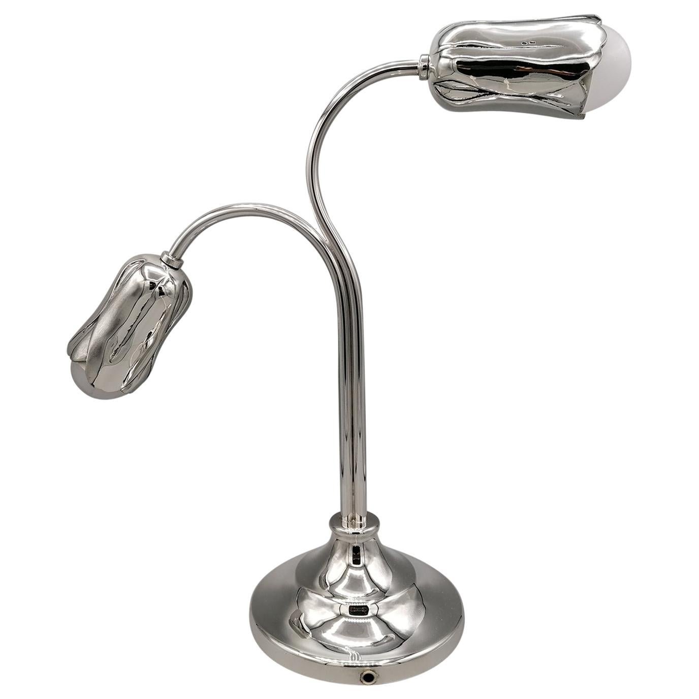 20th Century Italian Sterling Silver Table Lamp