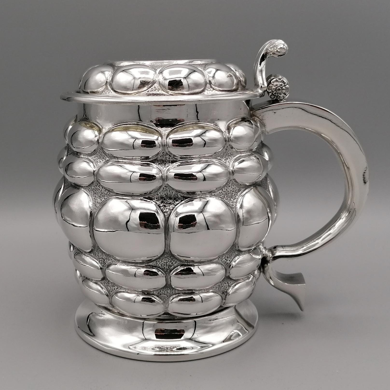 Medieval 20th Century Italian Sterling Silver Tankard For Sale