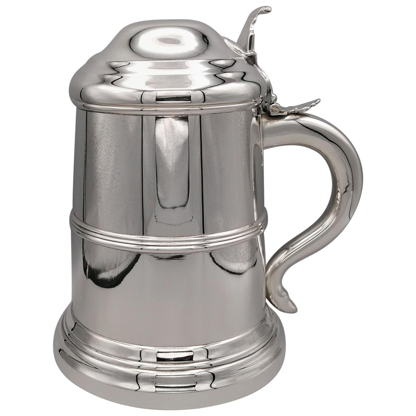 20th Century Italian Sterling Silver Tankard George I Style