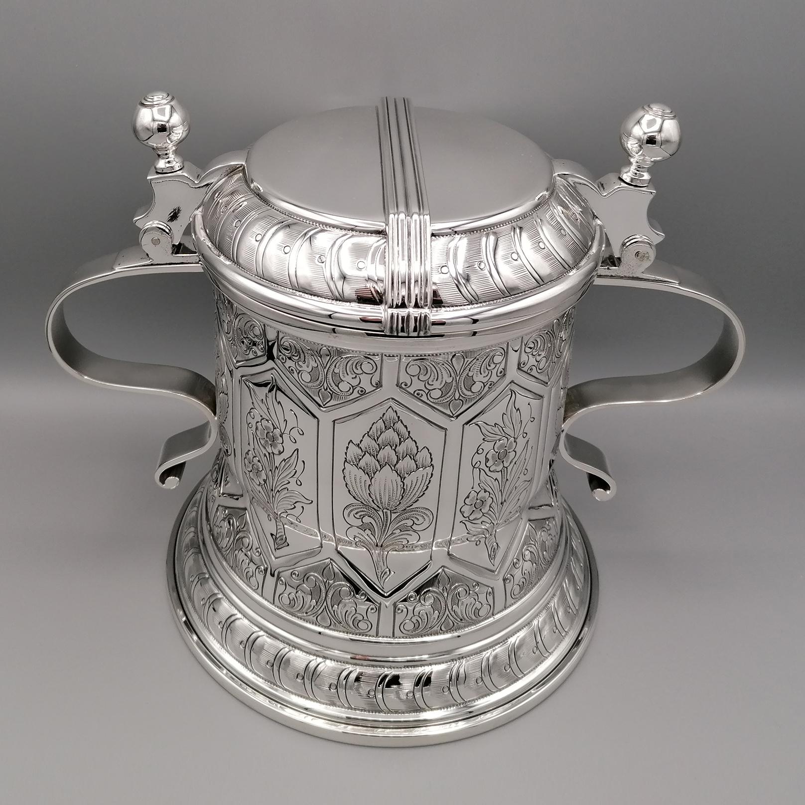 Other 20th century Italian Sterling Silver Tankard german revival. Made in Italy For Sale