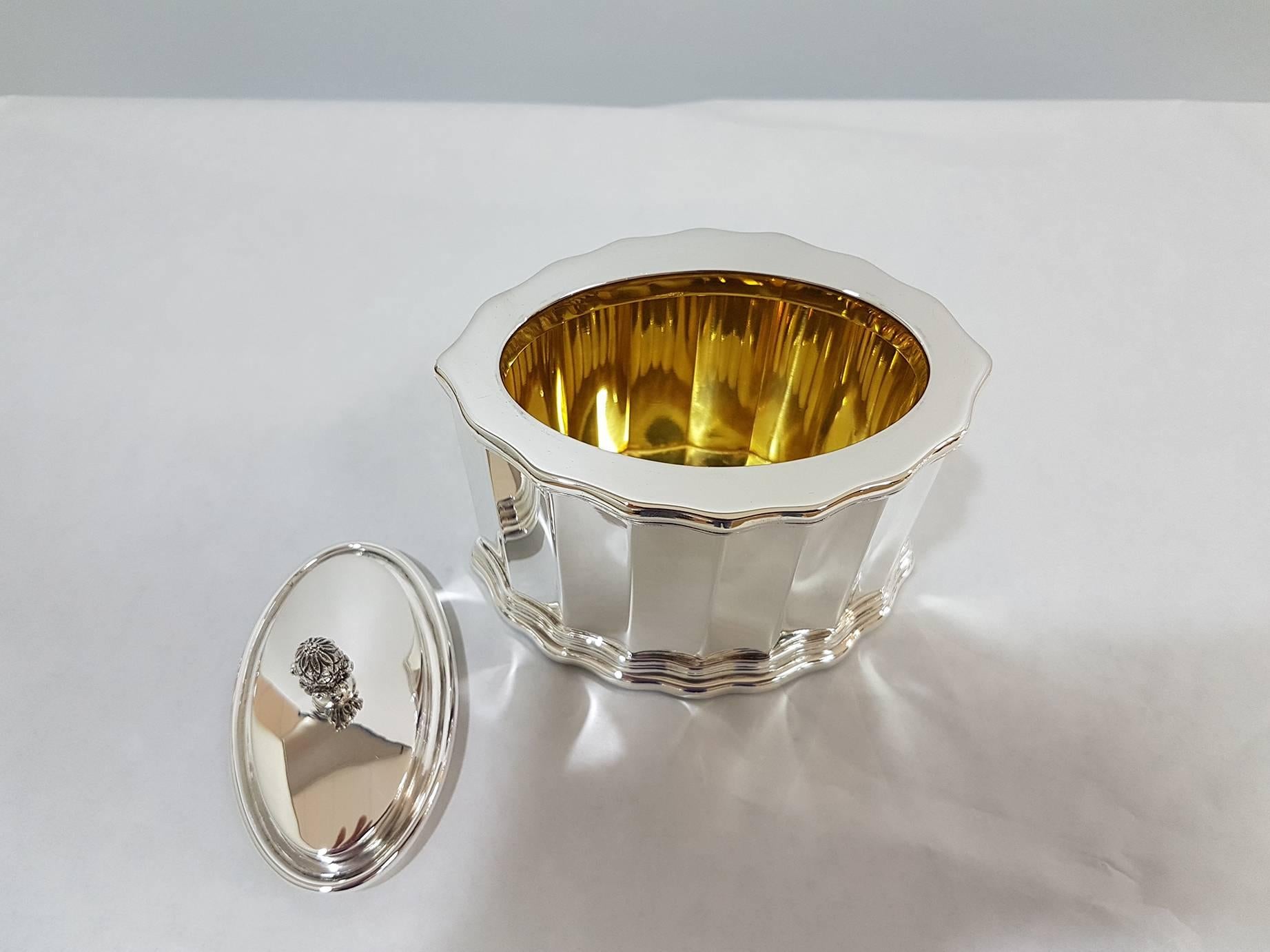 20th Century Italian Sterling Silver Tea Coffee Set Plus Tray Woodden Handles 11