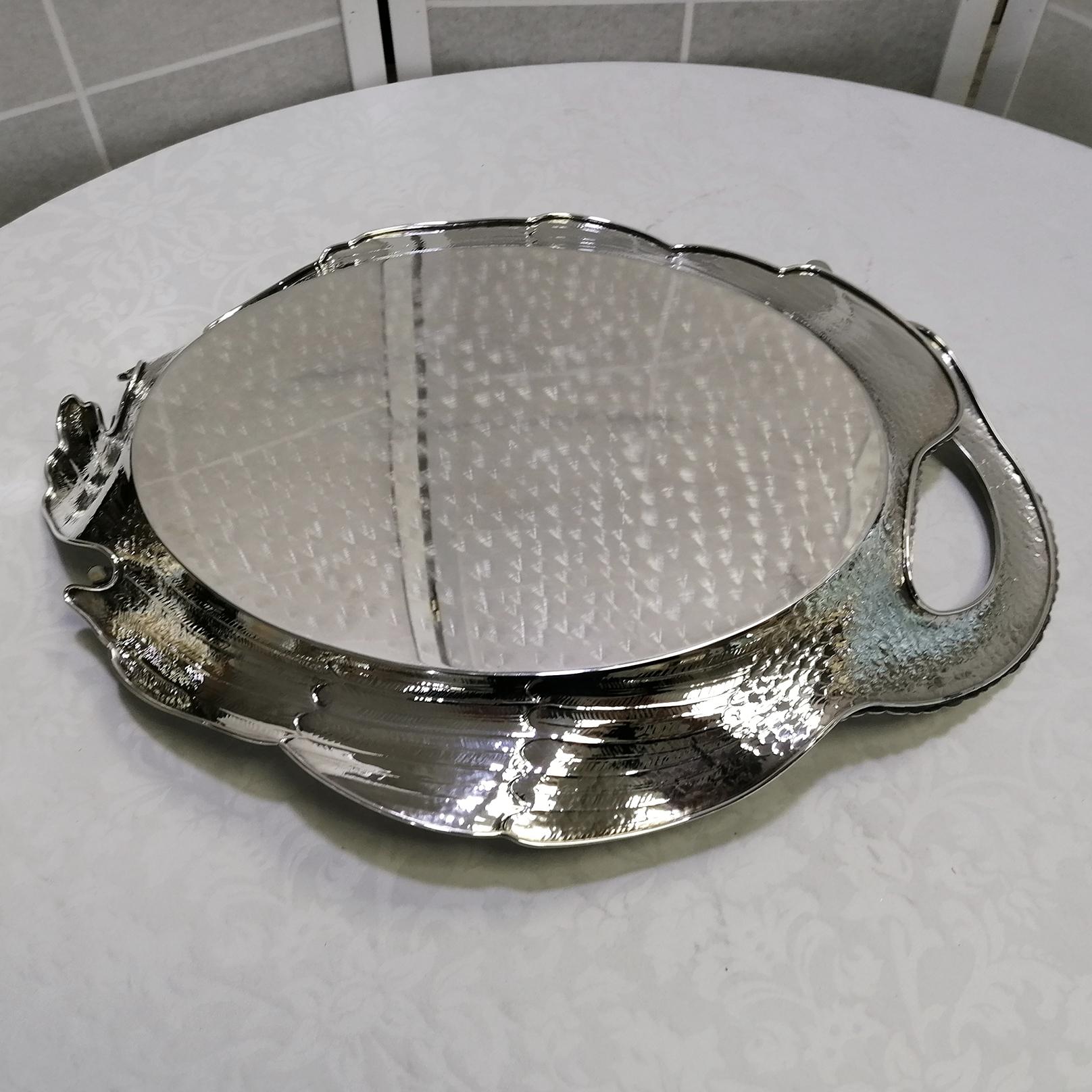20th Century Italian Sterling Silver Tray in a Swan Shape For Sale 9