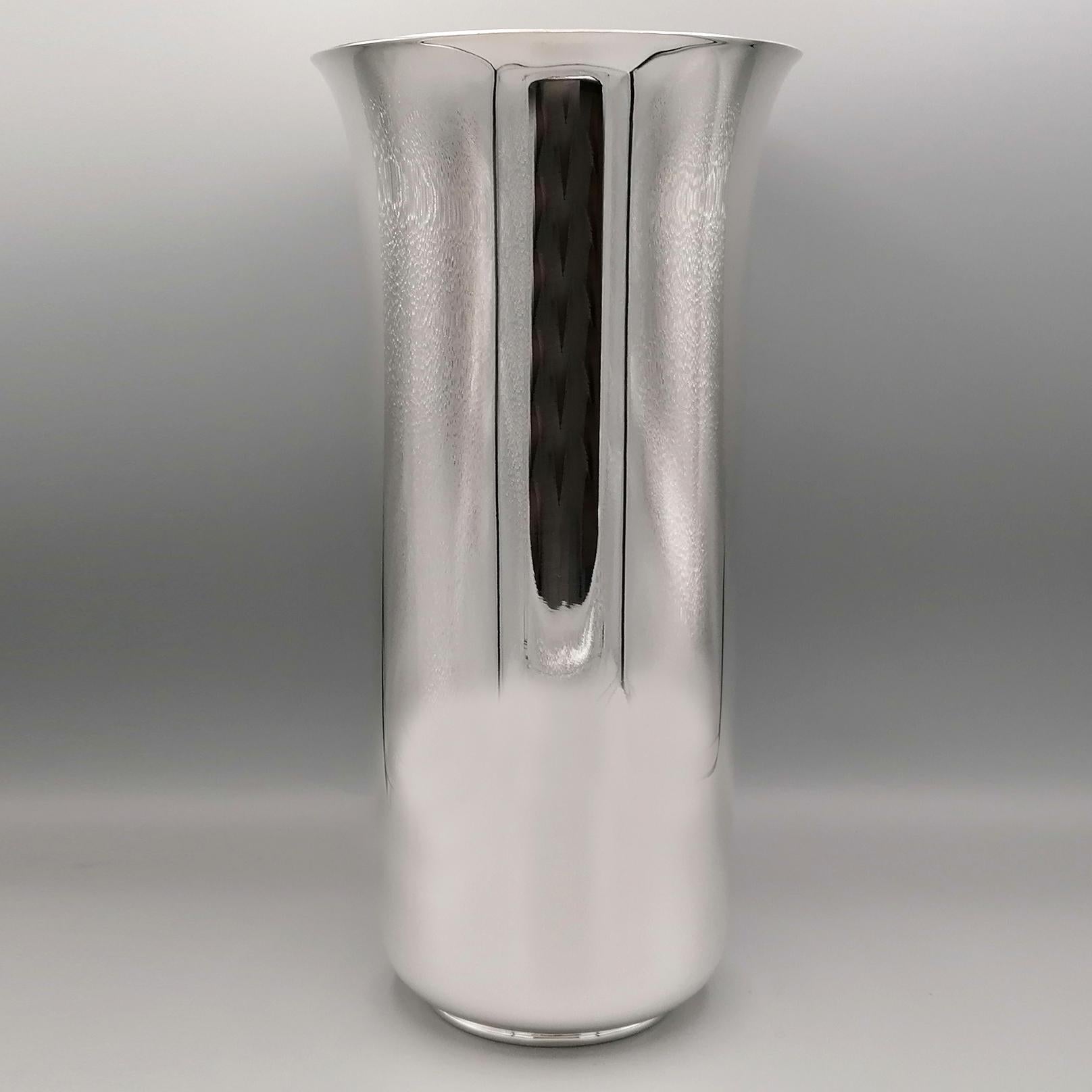 Italienische Sterlingsilber-Vase des 20. Jahrhunderts im Angebot 4