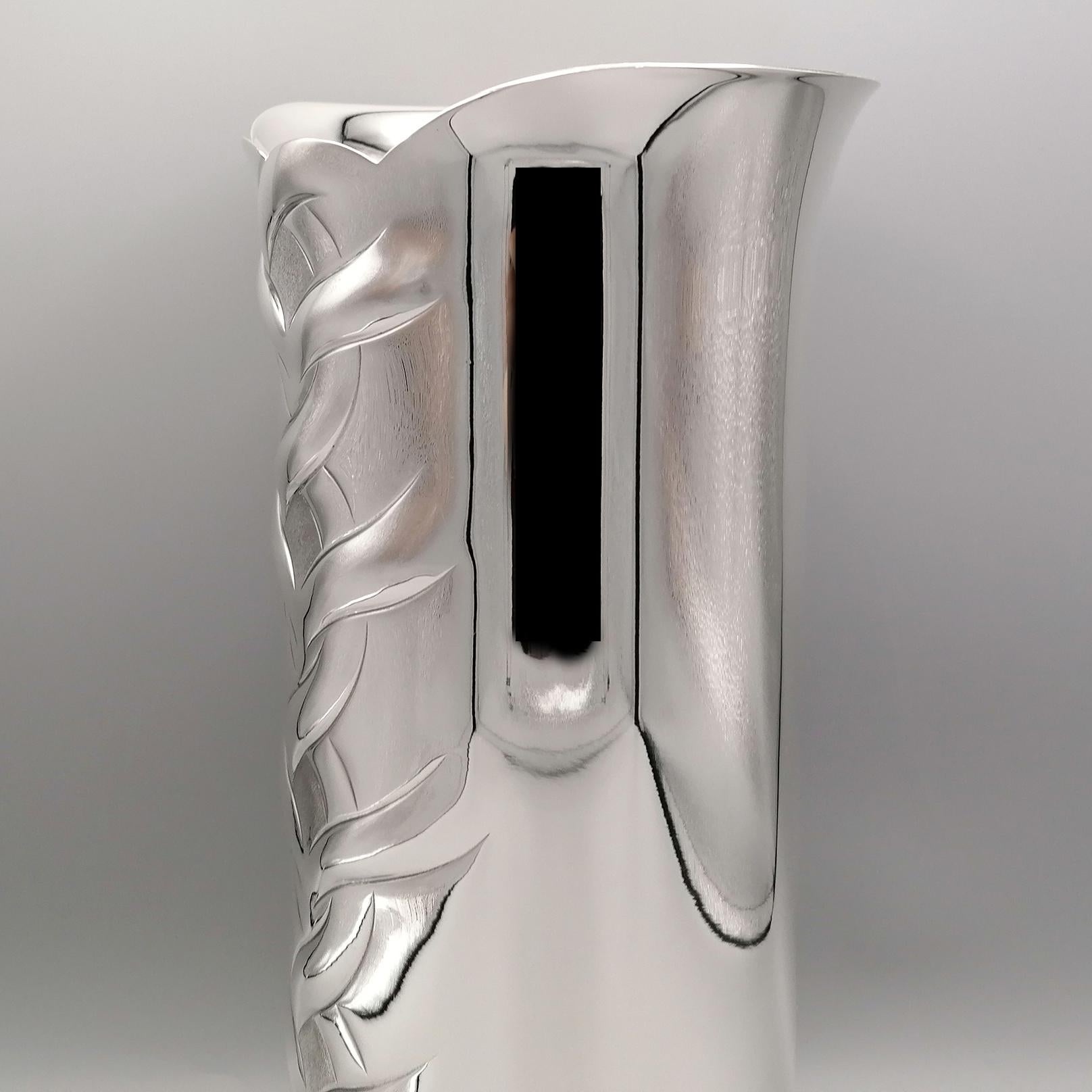 Italienische Sterlingsilber-Vase des 20. Jahrhunderts im Angebot 7