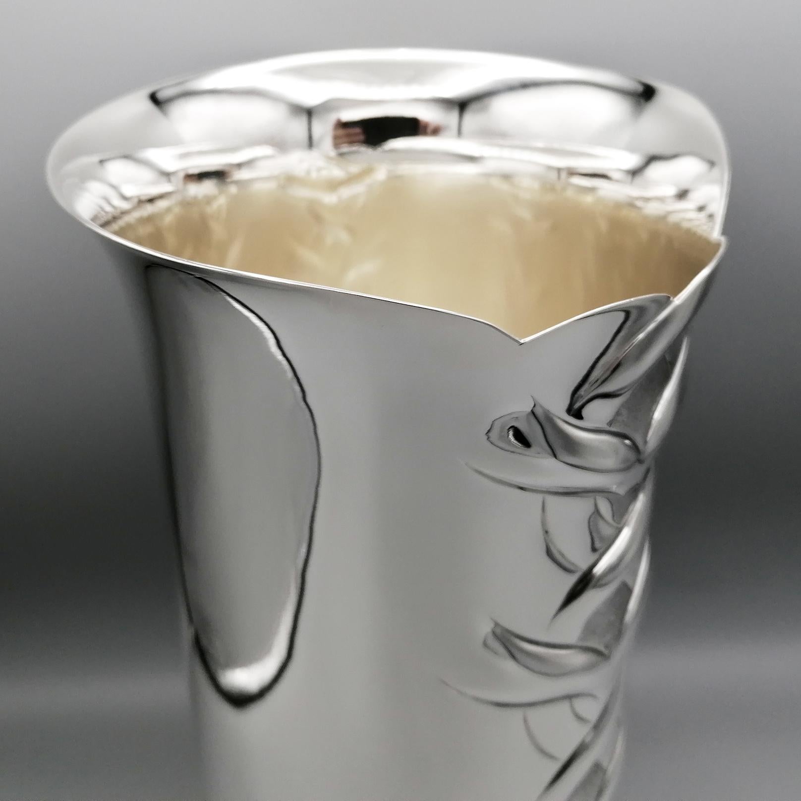 Italienische Sterlingsilber-Vase des 20. Jahrhunderts im Angebot 2