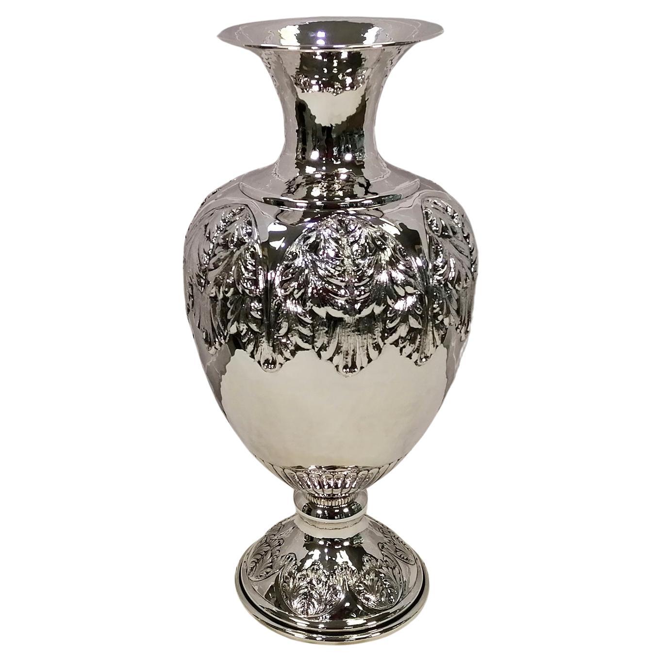 20th Century Italian Sterling Silver vase For Sale